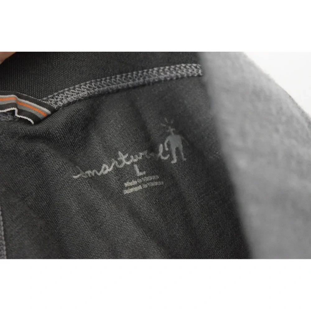 Smartwool Base Layer Large Charcoal Grey 100% Merino Wool Leggings Mens HOLES